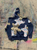 Starstruck Scab Patches Zip Up Hoodie (Navy/Cotton Candy/Green)- M