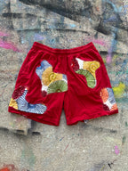Scab Patch Sweatshorts (Red/Multicolor)- M