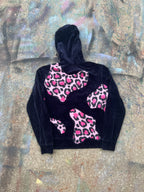 (L/S) Scab Patches Hoodie (Pink Cheetah/Navy)- XS