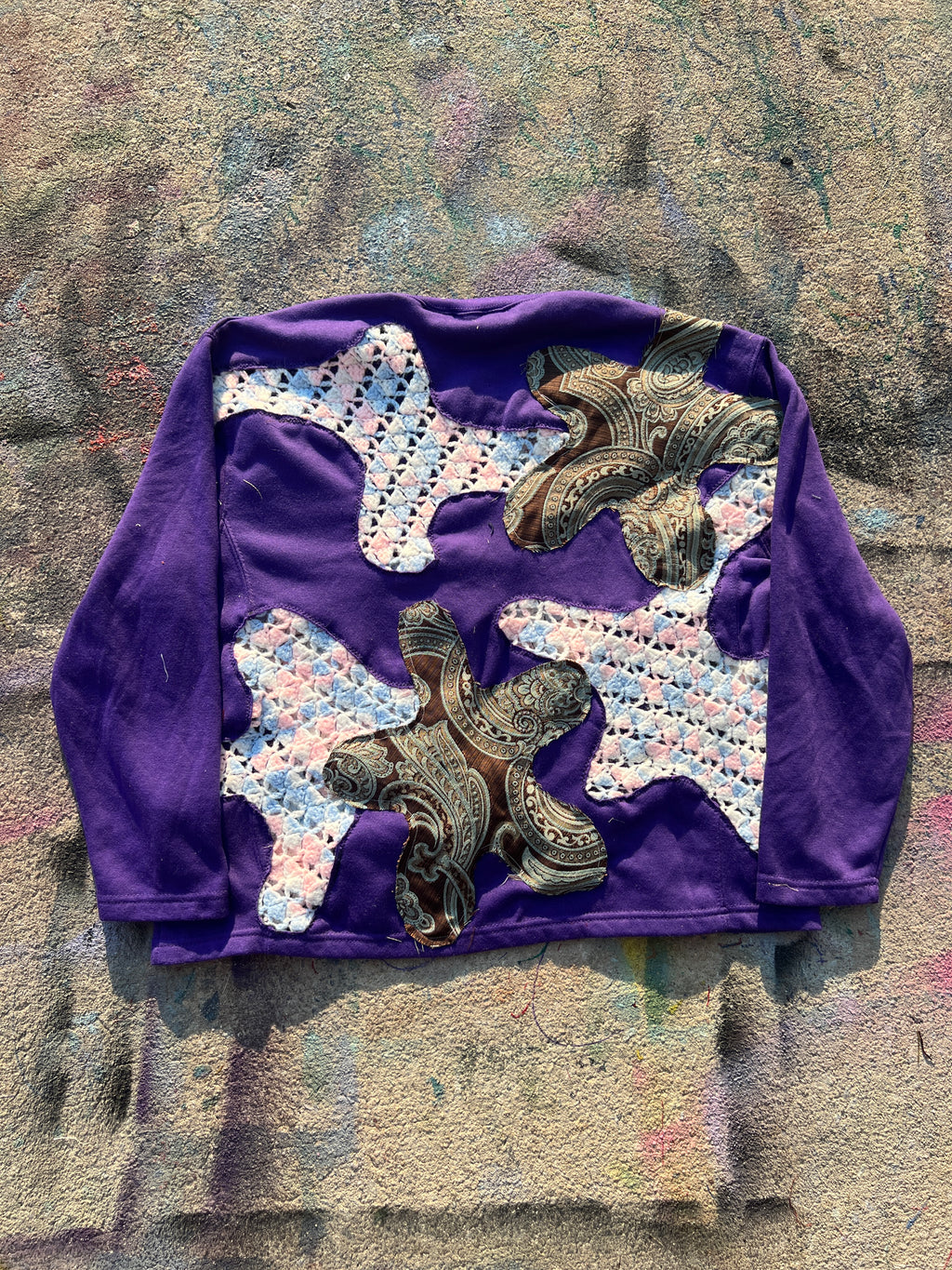 Starstruck Scab Patch Crewneck (Purple/Cotton Candy/Green)- M