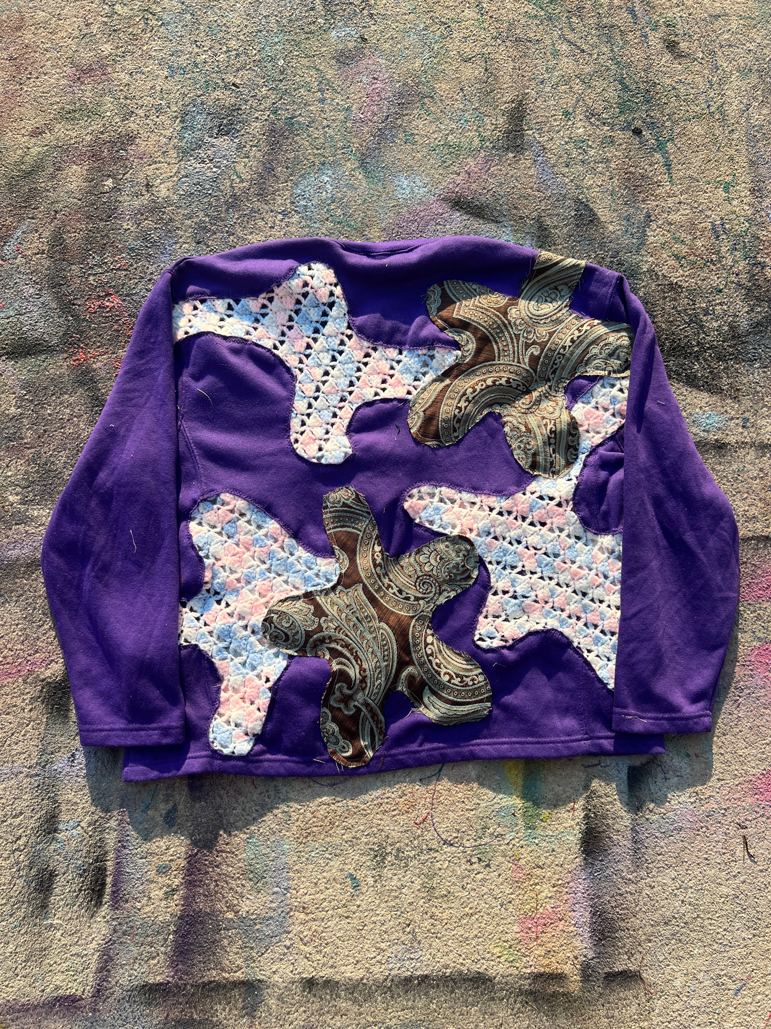 Starstruck Scab Patch Crewneck (Purple/Cotton Candy/Green)- M