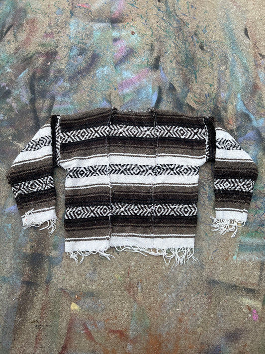 (L/S) Black Scratchwork Drug Rug Cardigan (L)