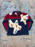 (L/S) Scab Patches Quarterzip (Dinosaurs/Navy/Red)- L