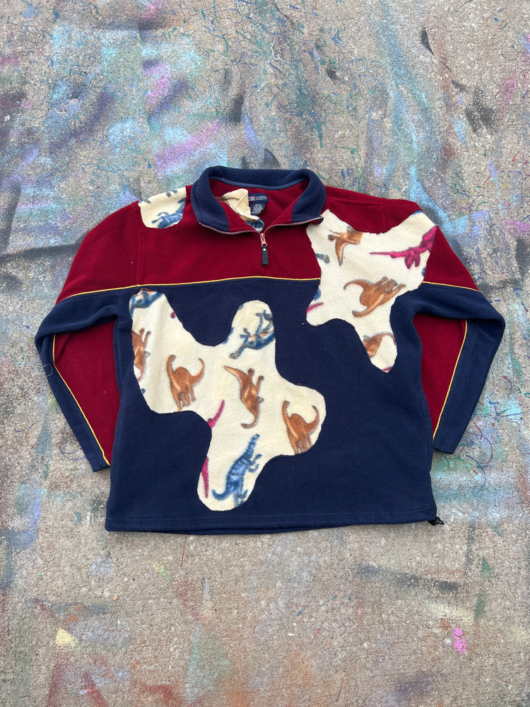 (L/S) Scab Patches Quarterzip (Dinosaurs/Navy/Red)- L