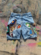 Scab Patches Jorts (Multicolor/Mid Wash) - 32