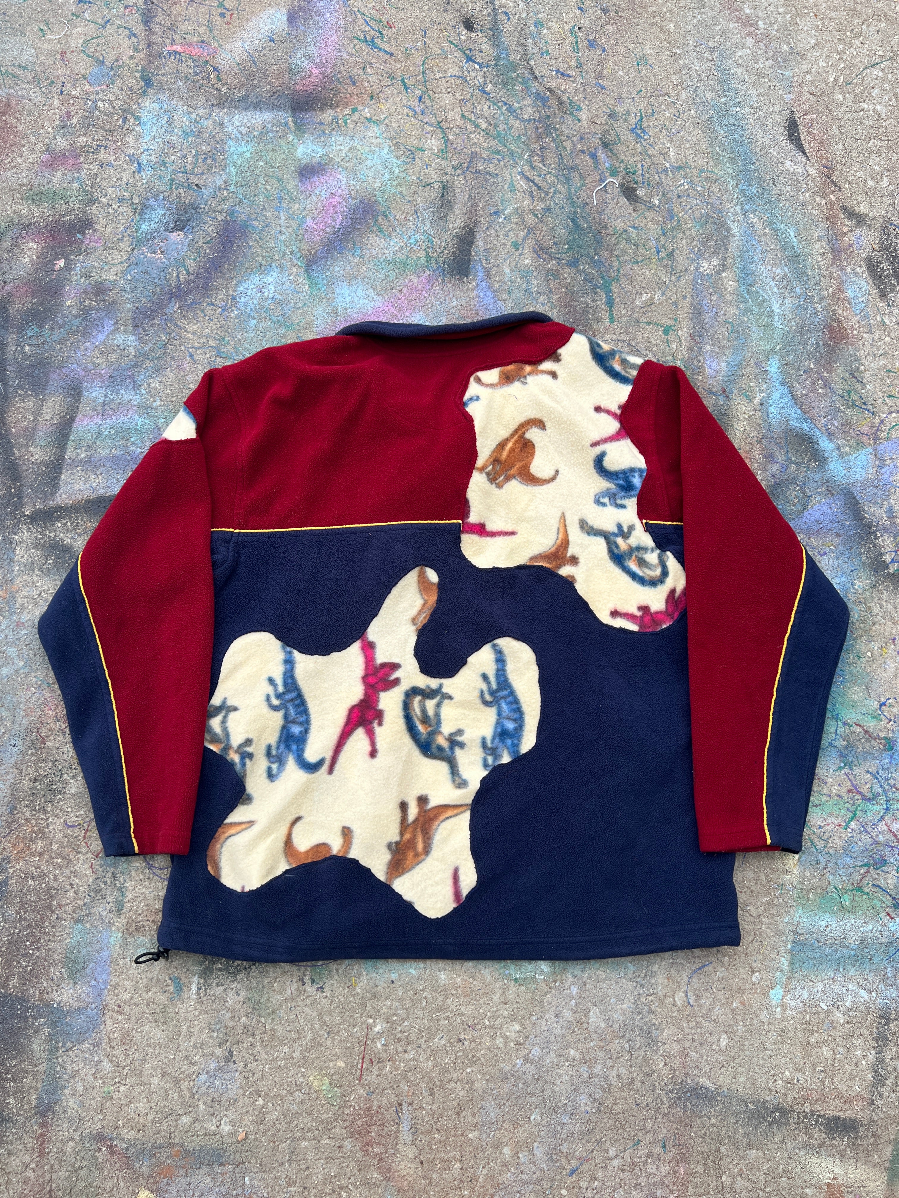 (L/S) Scab Patches Quarterzip (Dinosaurs/Navy/Red)- L