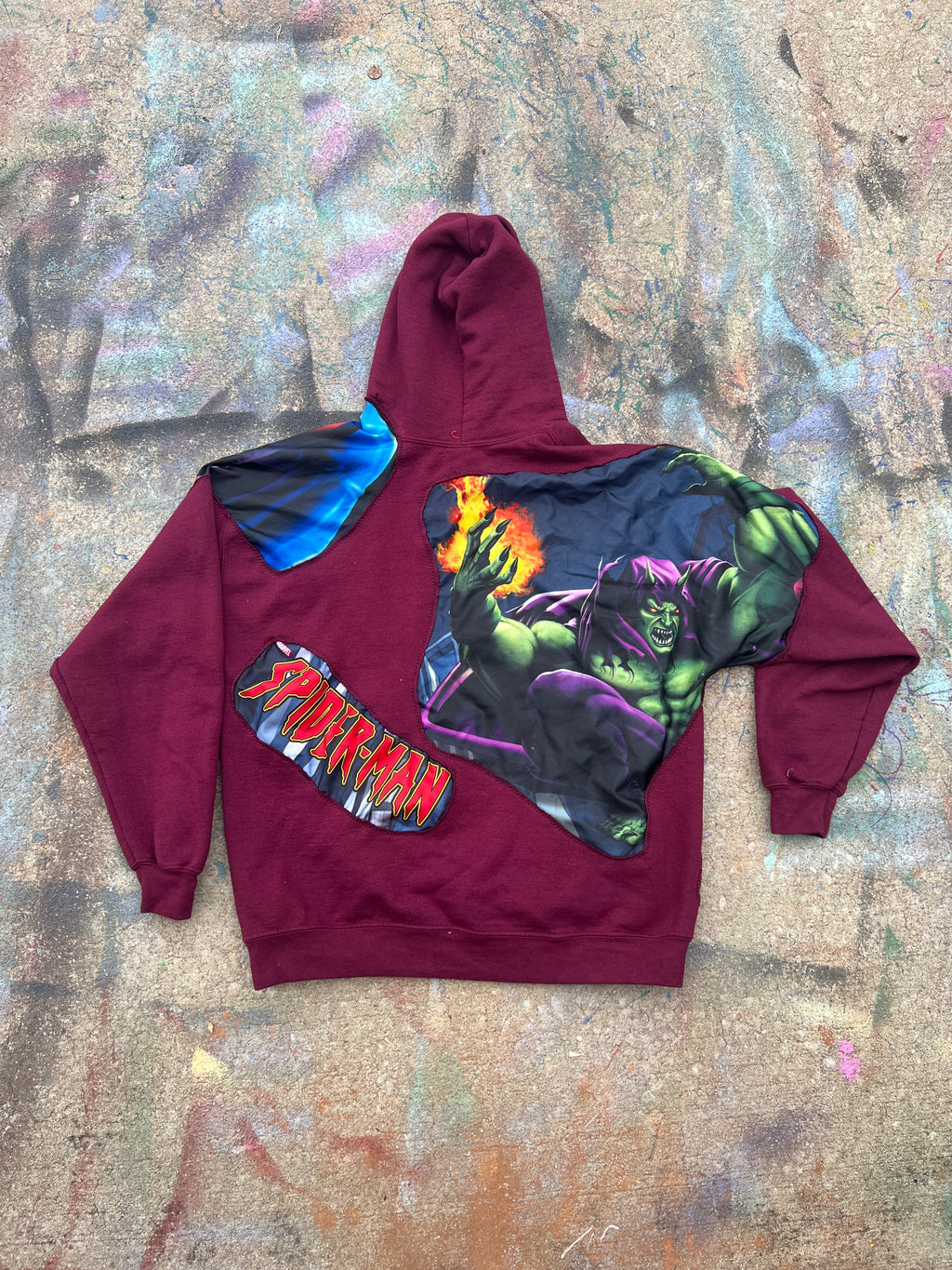 (L/S) Spiderman vs. Goblin See Through Hoodie (L)
