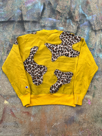 (L/S) Scab Patches Crewneck (Cheetah/Yellow)- L