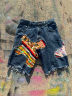 Scab Patches Jorts (Multicolor/Dark Wash) - 31