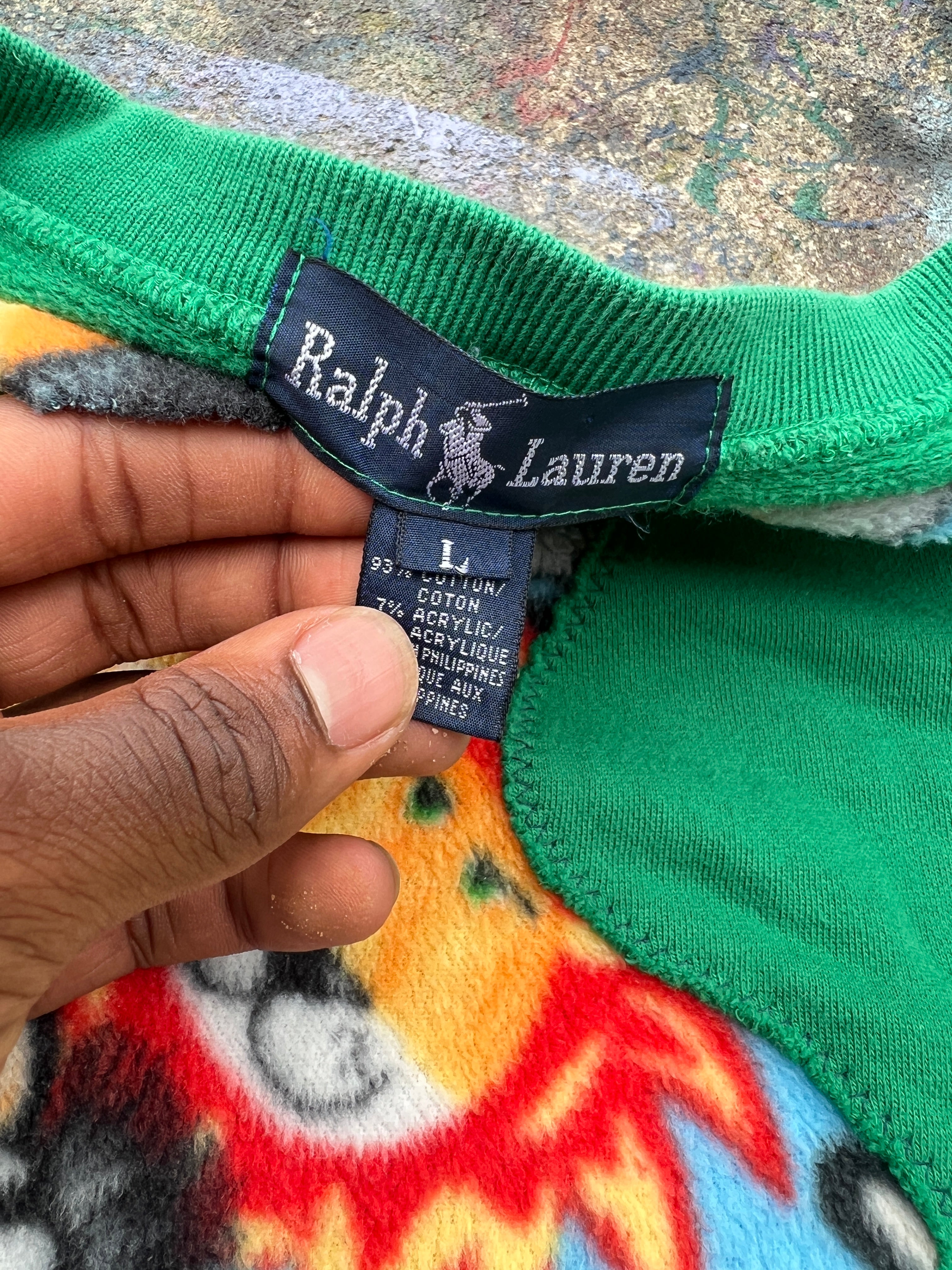 (L/S) Scab Patches Sweatshirt (Zoo Animals/Green)- L