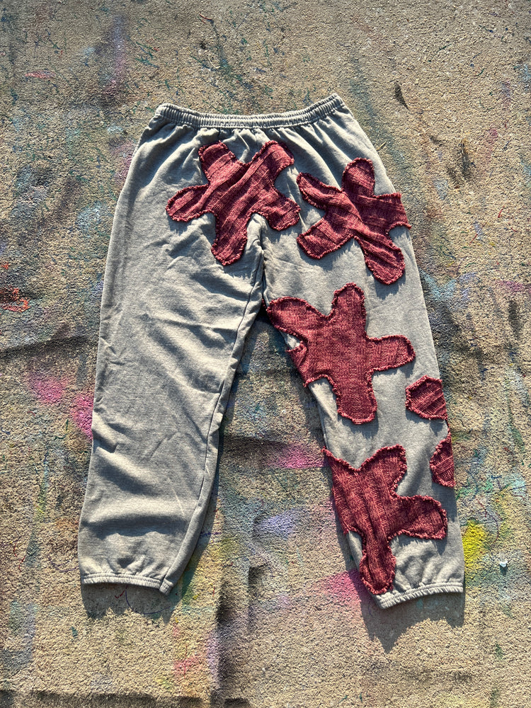 Half Starstruck Sweatpants (Grey/Plum)- L