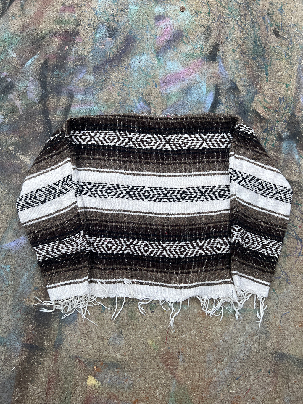 (L/S) Black Scratchwork Drug Rug Cardigan (L)