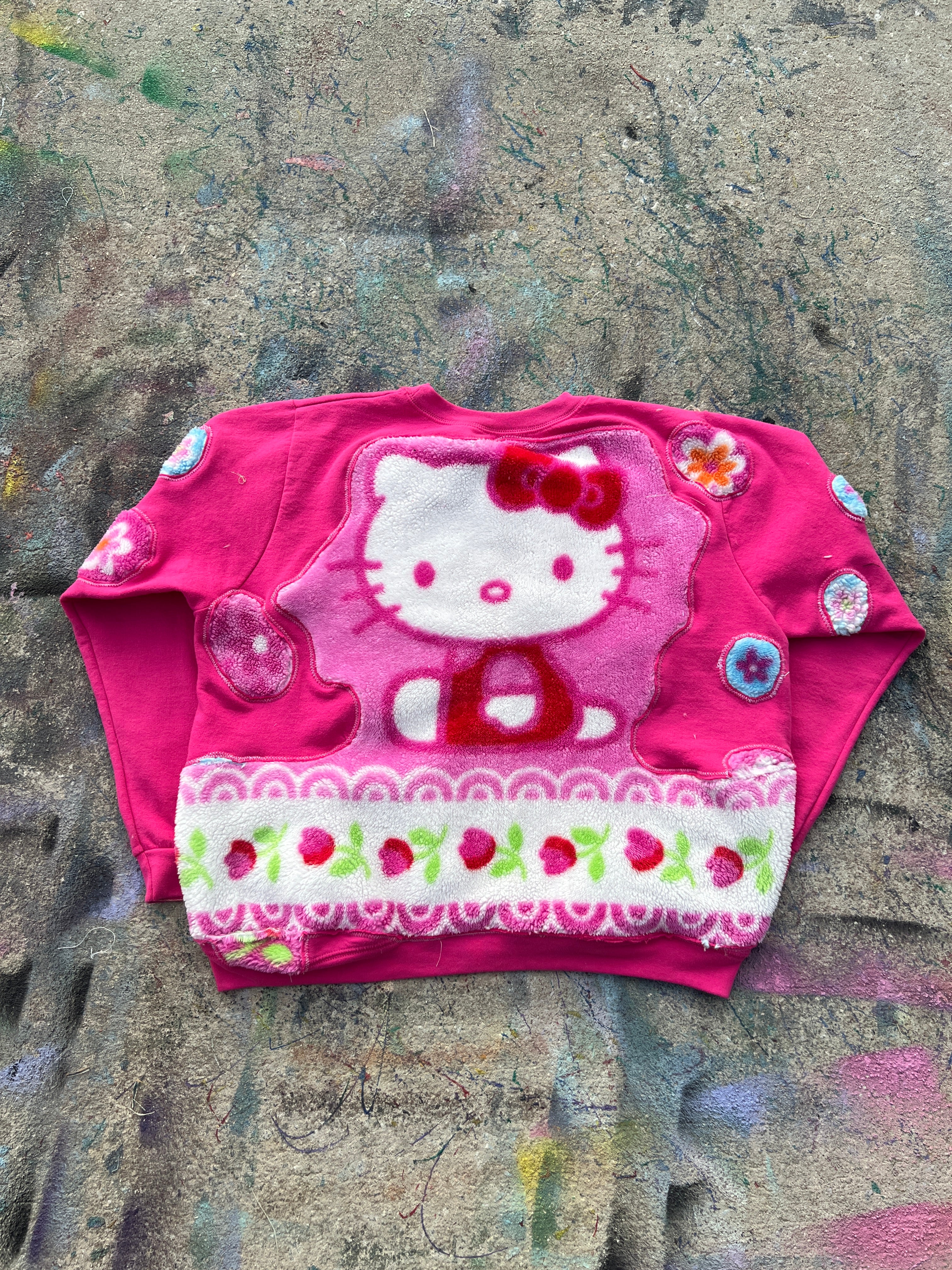 Hello Kitty See Through Scab Patch Crewneck (L)