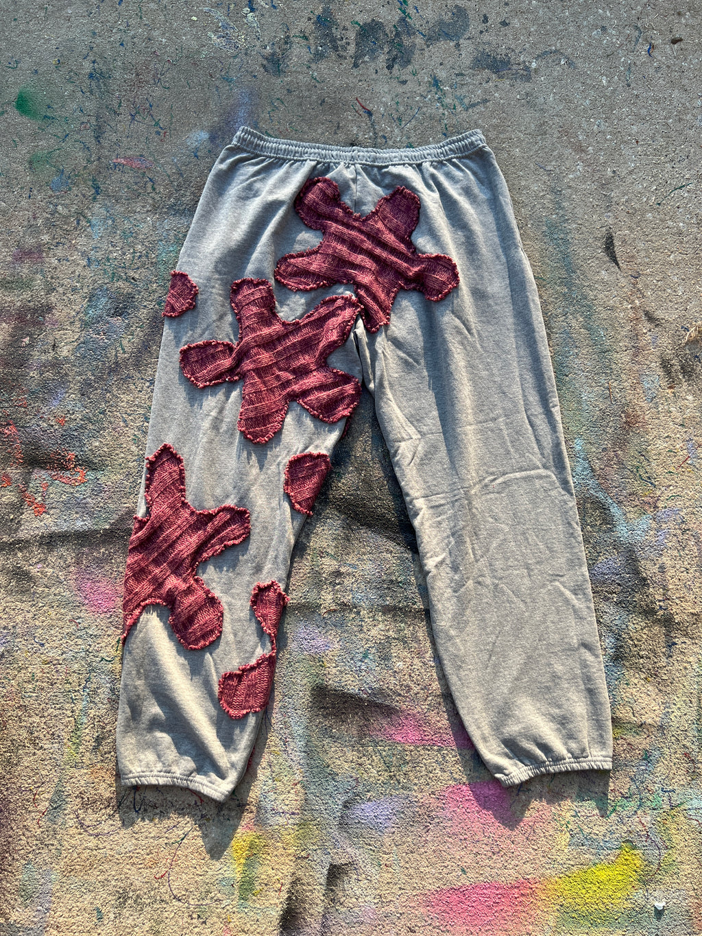 Half Starstruck Sweatpants (Grey/Plum)- L