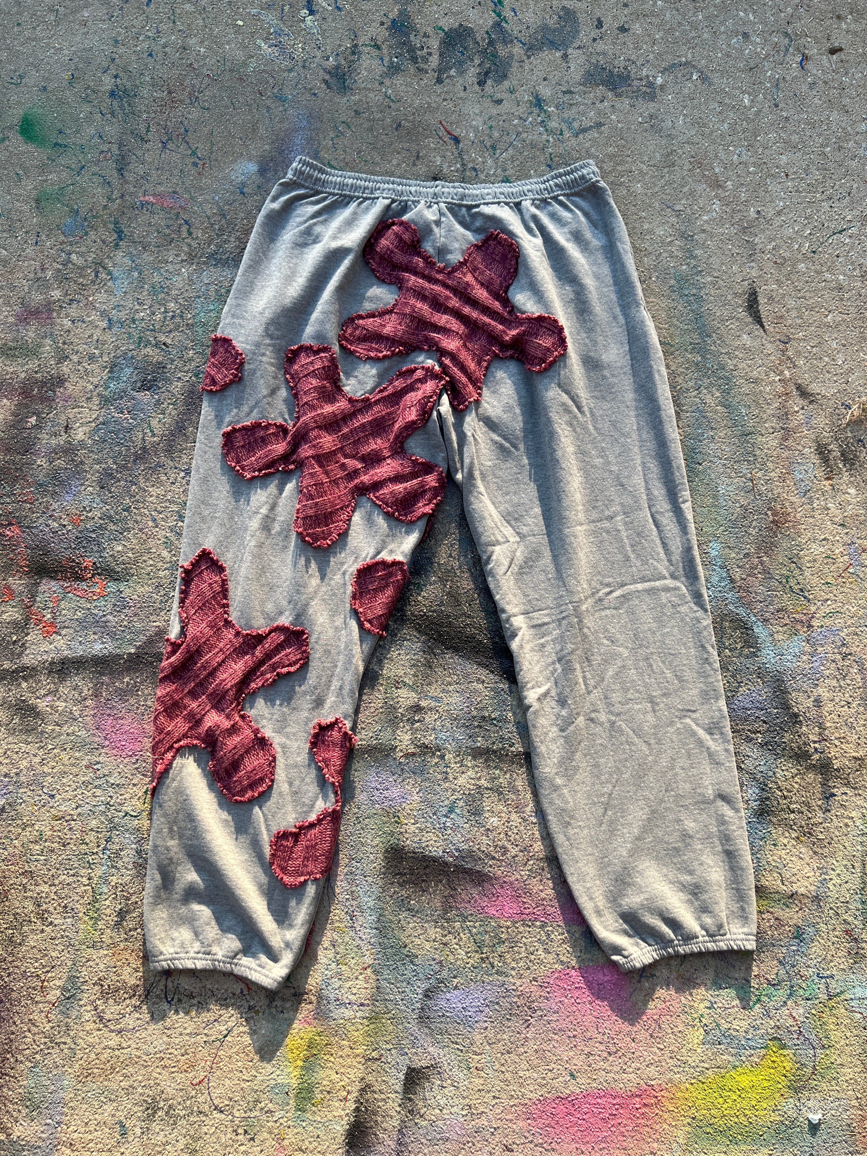 Half Starstruck Sweatpants (Grey/Plum)- L