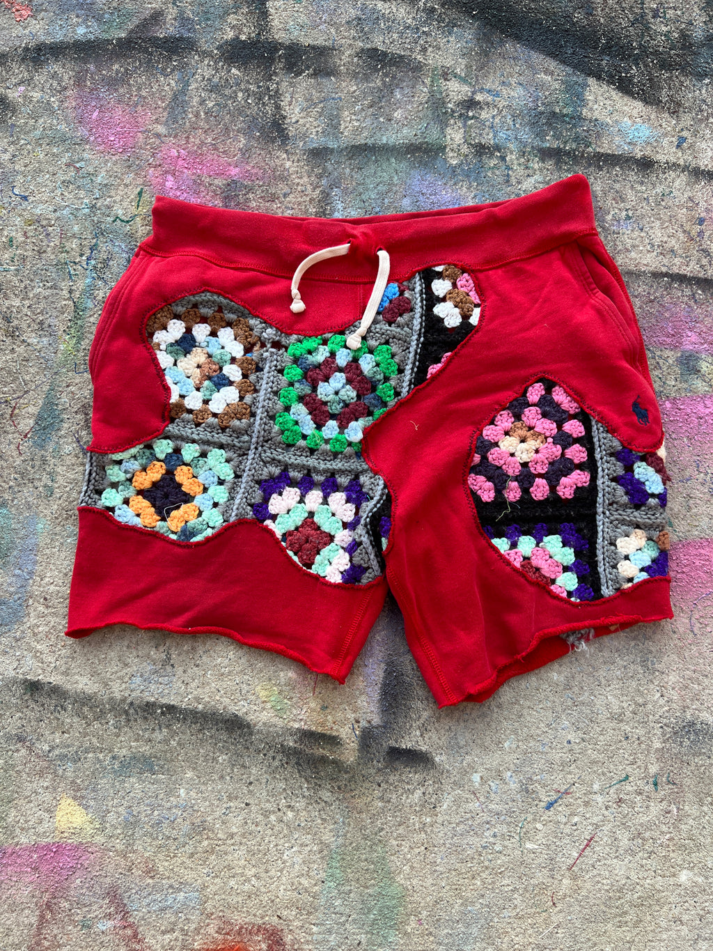 Scab Patch Sweatshorts (Red/Multicolor)- XL