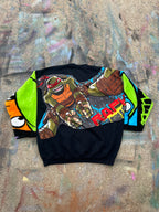 (L/S) TMNT Ralph and Leo See Through Split Sleeve Crewneck (XL Boxy)
