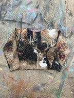 (L/S) Deer in a Forest Scratchwork Tapestry Sweater (XXL)