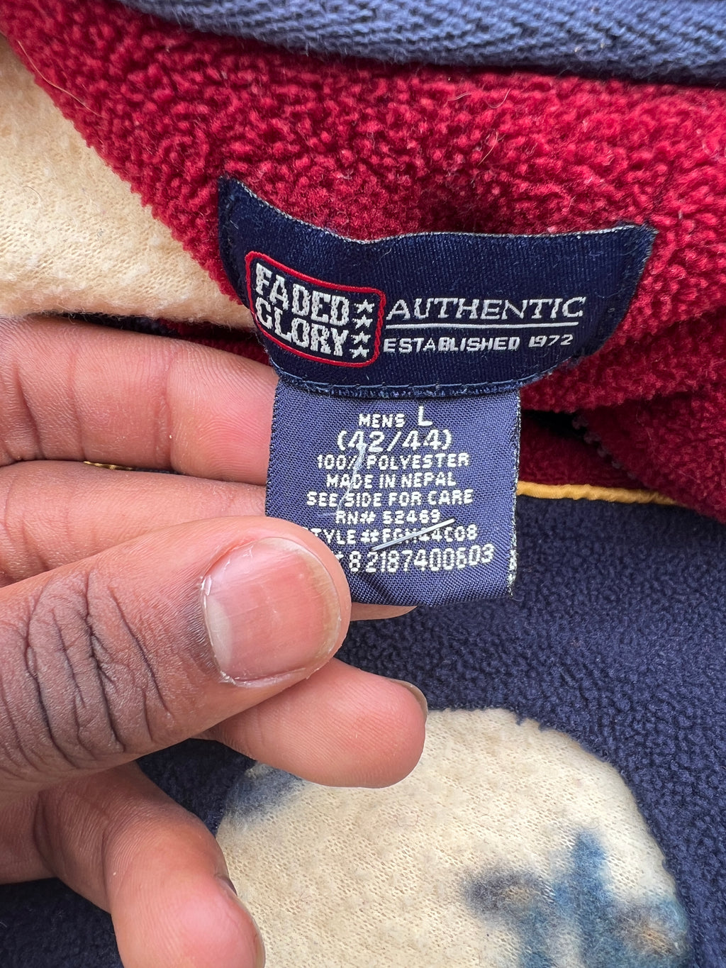 (L/S) Scab Patches Quarterzip (Dinosaurs/Navy/Red)- L