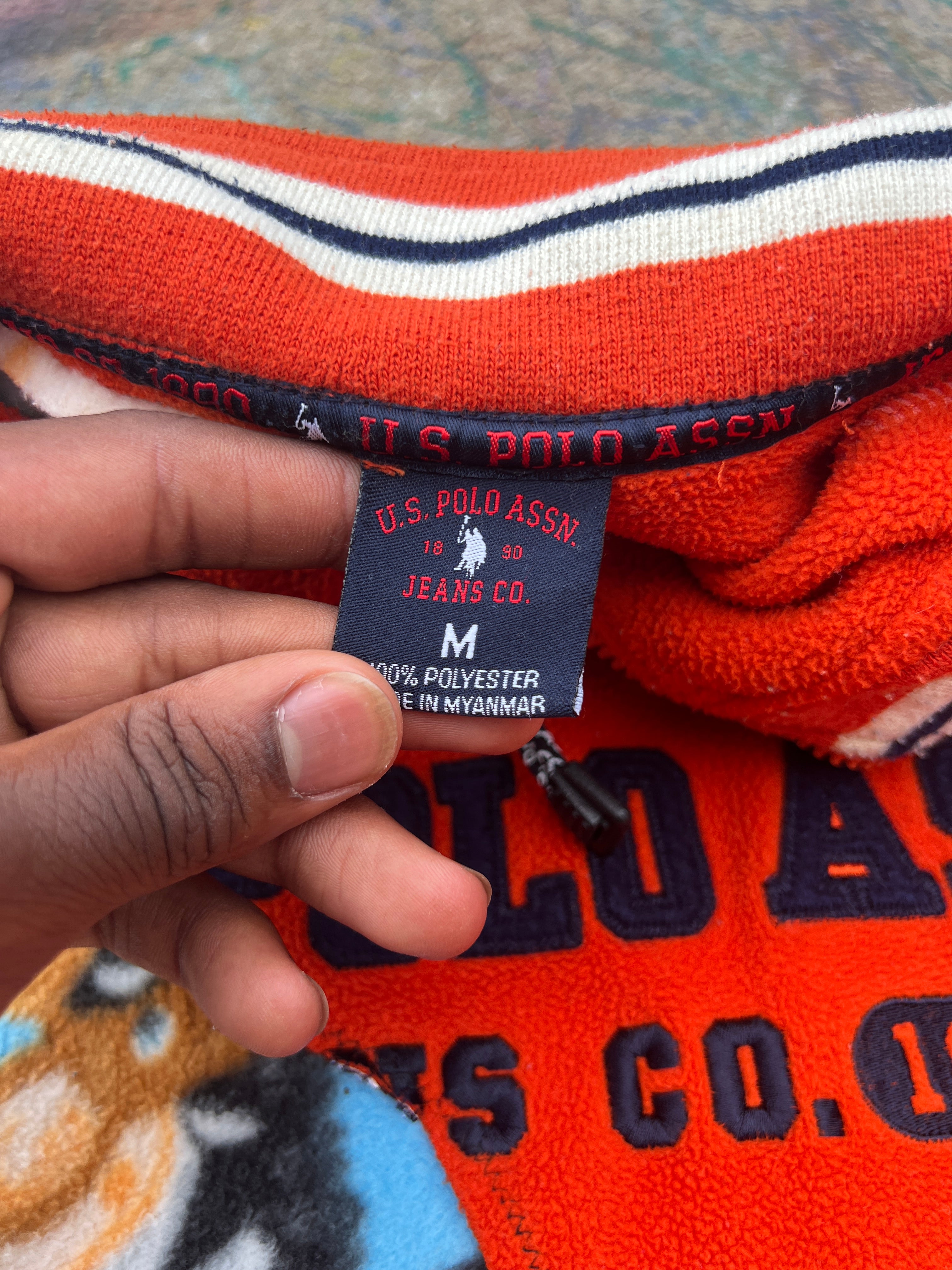 Scab Patches Quarterzip (Zoo Animals/Orange)- L