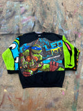 (L/S) TMNT Ralph and Leo See Through Split Sleeve Crewneck (XL Boxy)