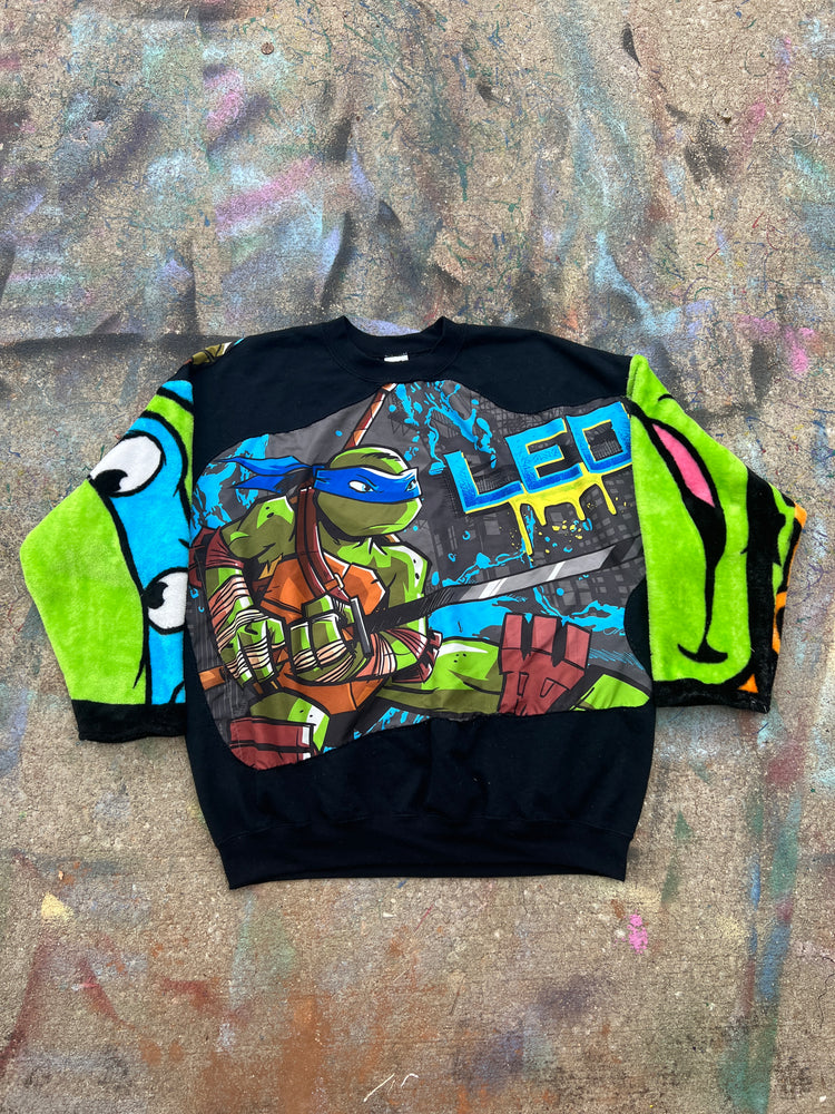 (L/S) TMNT Ralph and Leo See Through Split Sleeve Crewneck (XL Boxy)