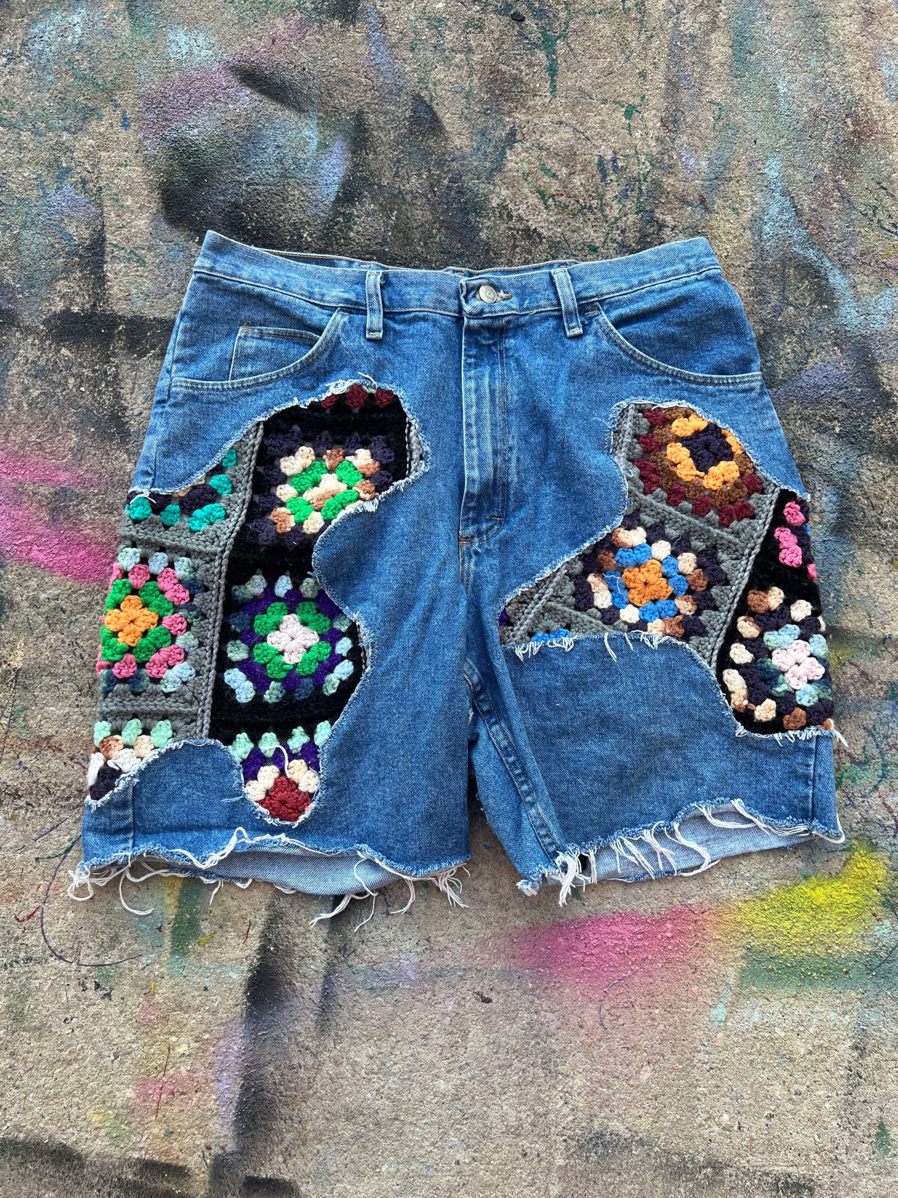 Scab Patches Jorts (Multicolor/Light Wash) - 36