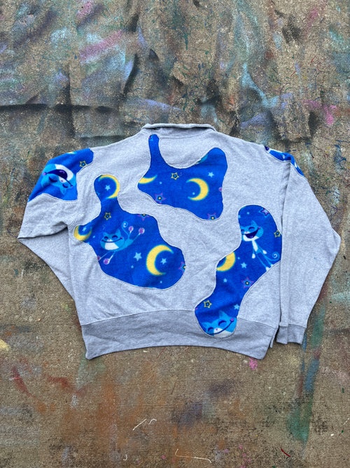 (L/S) Scab Patches Quarterzip (Kitty Cat/Grey) (L)