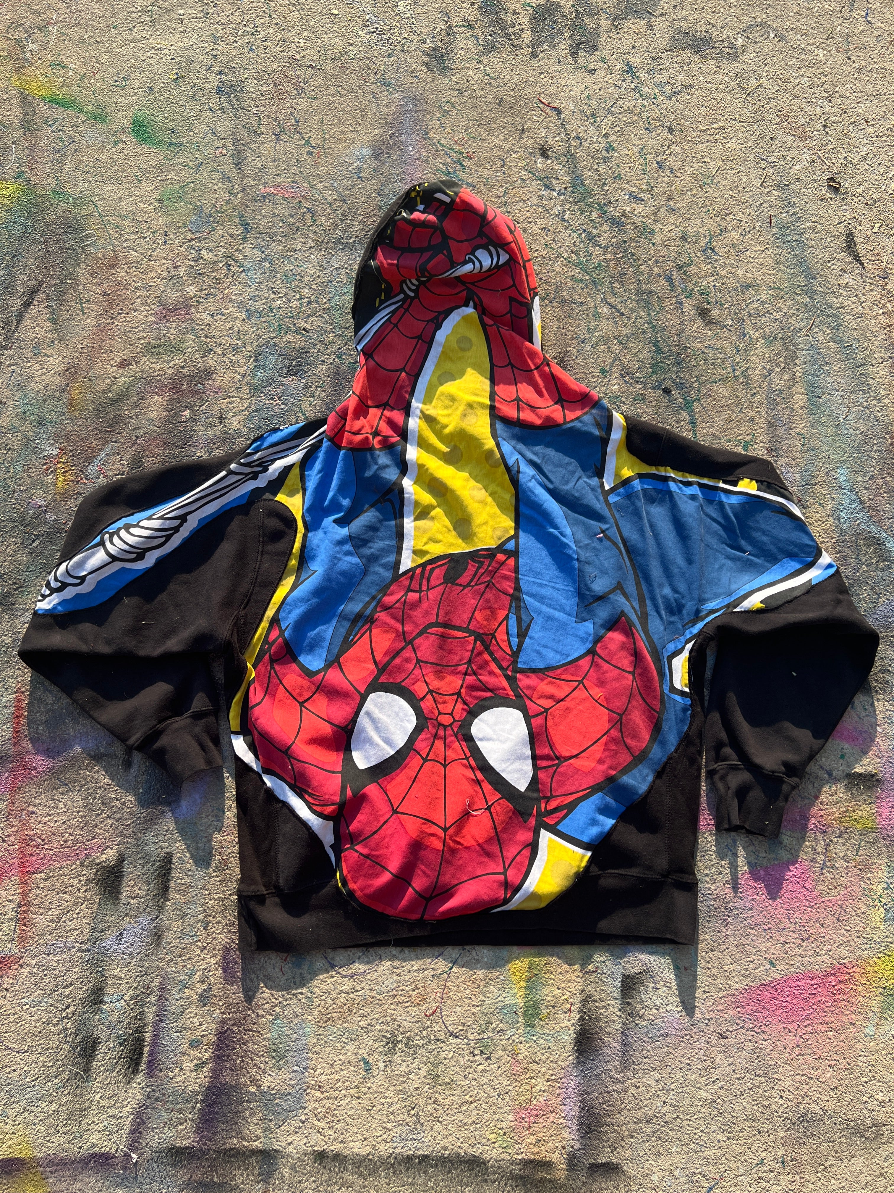Bedazzled Spiderman See Through Hoodie (XXL)