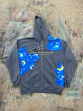 Scab Patches Zip Up Hoodie (Kitty Cat/Grey) (XXL)
