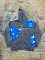 Scab Patches Zip Up Hoodie (Kitty Cat/Grey) (XXL)