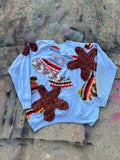 Starstruck Scab Patches Crewneck (Baby Blue/Multicolor/Gold)- XL