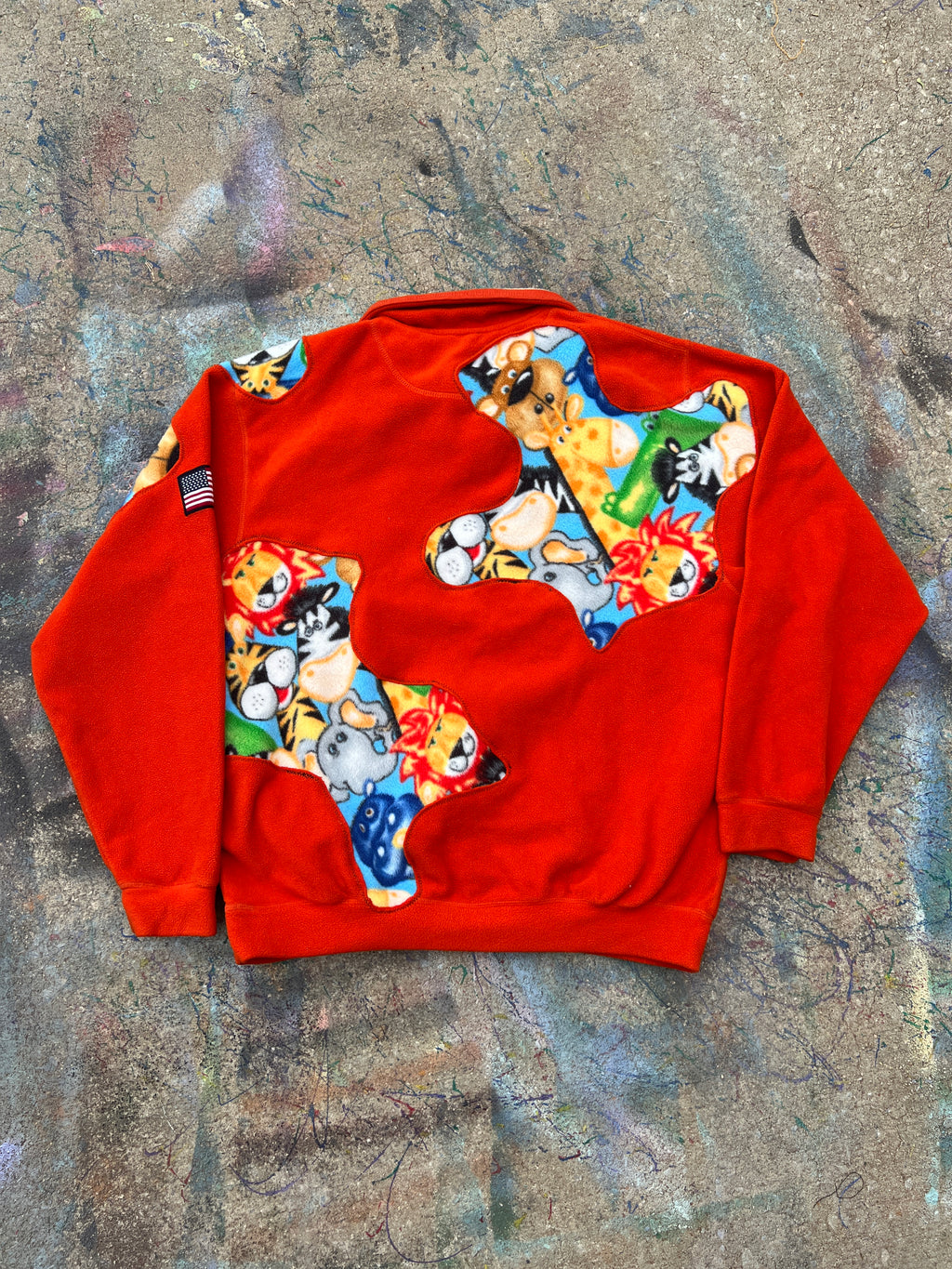 Scab Patches Quarterzip (Zoo Animals/Orange)- L