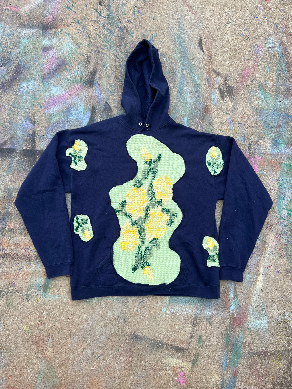 Knit Flower Display See Through Hoodie (L)