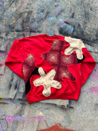 Starstruck Scab Patches Crewneck (Red/Black/Gold)- XL