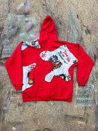 Scab Patches Zip Up Hoodie (Dear Jesus/Red)- L