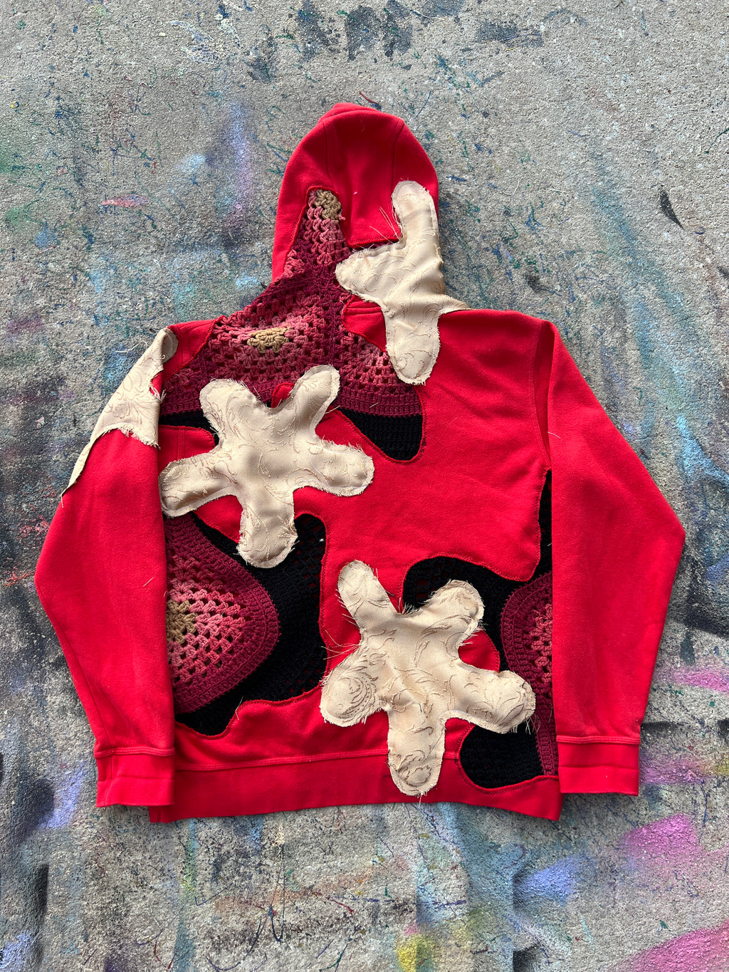 Starstruck Scab Patches Hoodie (Red/Black/Gold)- XL