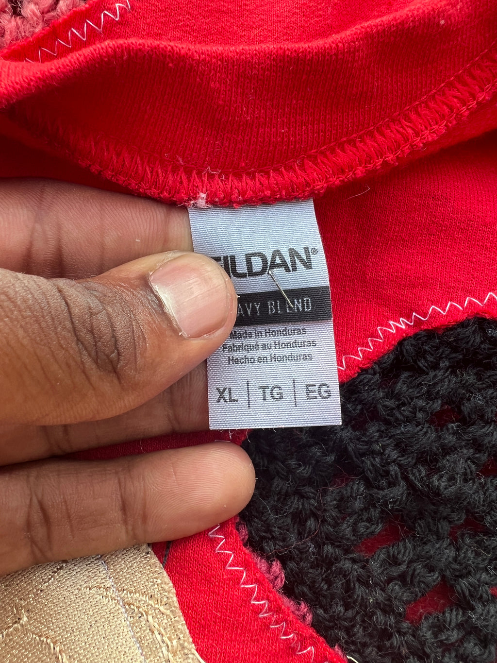 Starstruck Scab Patches Crewneck (Red/Black/Gold)- XL