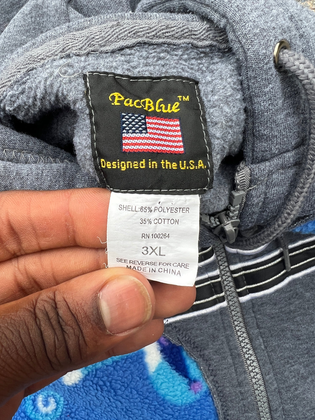 Scab Patches Zip Up Hoodie (Kitty Cat/Grey) (XXL)