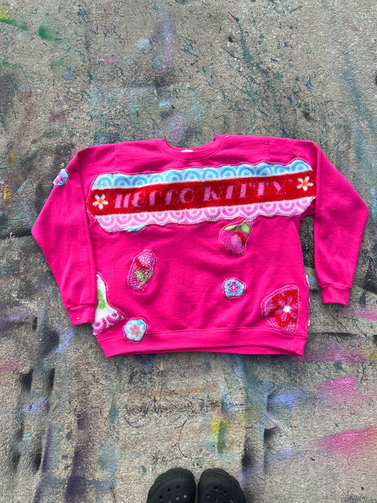 Hello Kitty See Through Scab Patch Crewneck (L)