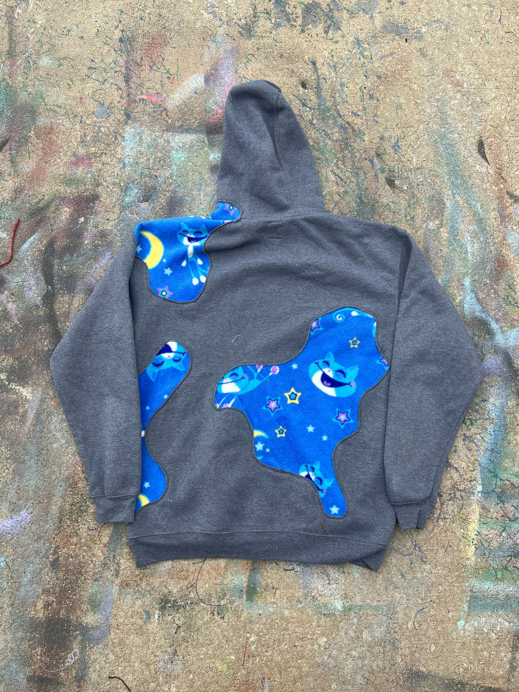 Scab Patches Zip Up Hoodie (Kitty Cat/Grey) (XXL)