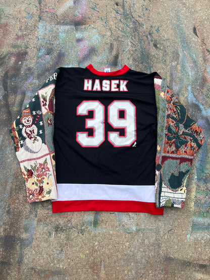 (L/S) Buffalo Sabres Dominic Hasek Split Sleeve Hockey Jersey (L)