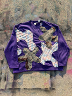 Starstruck Scab Patch Crewneck (Purple/Cotton Candy/Green)- M