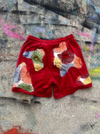 Scab Patch Sweatshorts (Red/Multicolor)- M