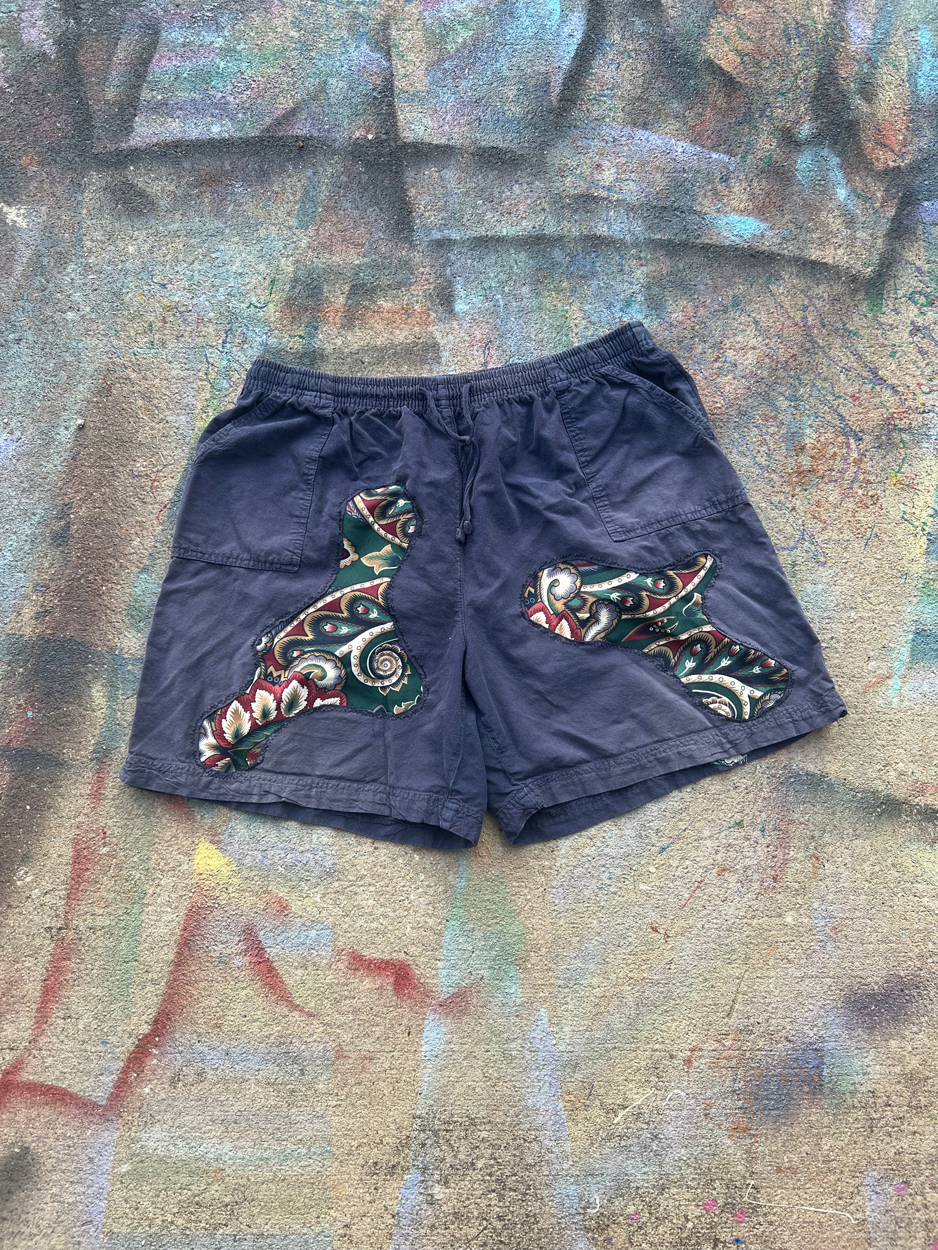 (LS) Scab Patches Shorts (Navy/Red/Green) - XL