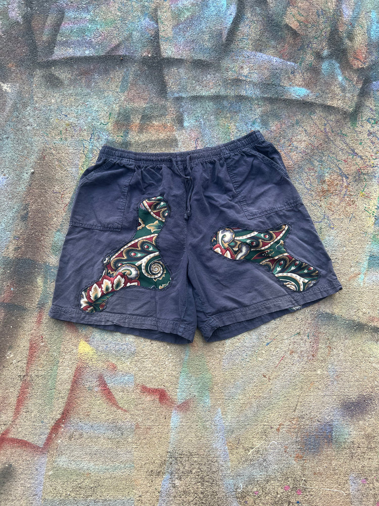 (LS) Scab Patches Shorts (Navy/Red/Green) - XL