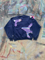 (LS) Scab Patches Crewneck (Multicolor/Navy)- M