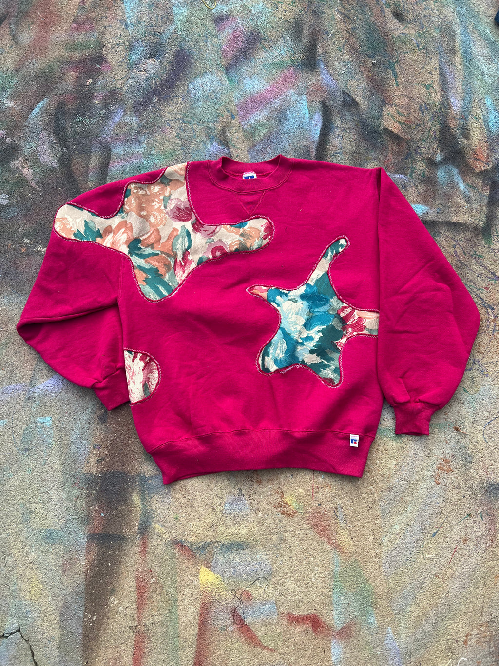 Scab Patches Crewneck (Multicolor/Fuschia)- L