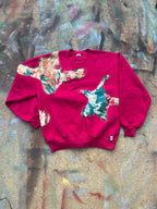 Scab Patches Crewneck (Multicolor/Fuschia)- L