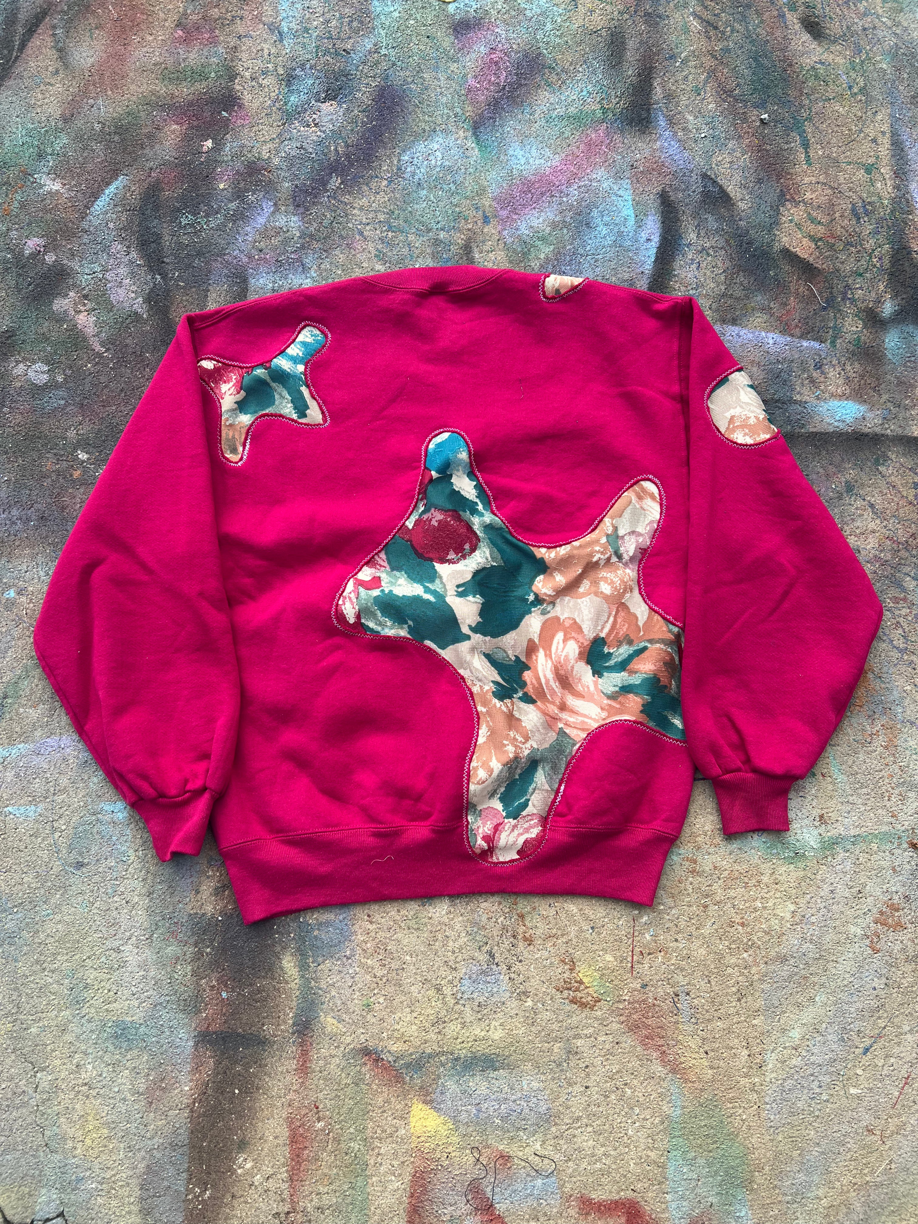 Scab Patches Crewneck (Multicolor/Fuschia)- L